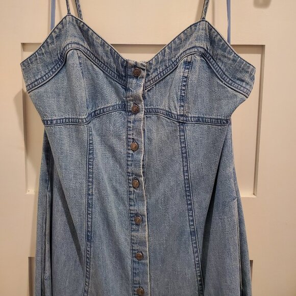 Free People Just Jill Denim Maxi Dress Size XS - Picture 5 of 5